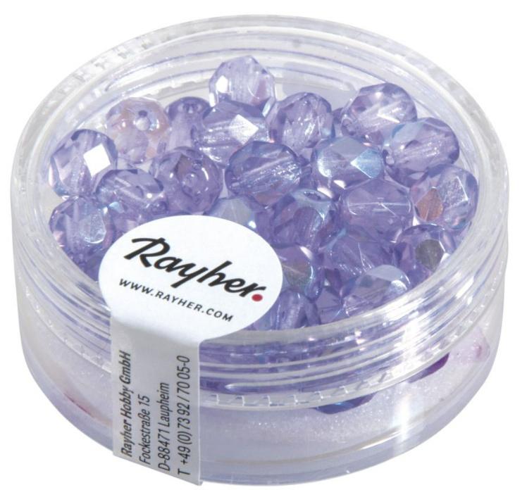 rayher Glas Schliffperle 6mm ø Flieder 50er Dose