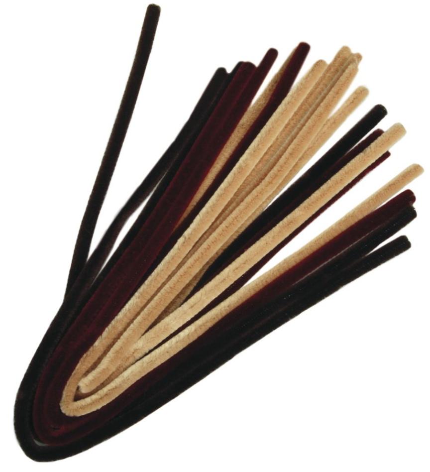 rayher Chenilledraht-Mischung 50x0,9cm, sortiert, SB-Btl 10Stück, braun Töne
