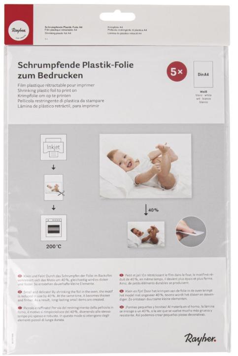 rayher Schrumpffolie für Inkjet A4 Weiß