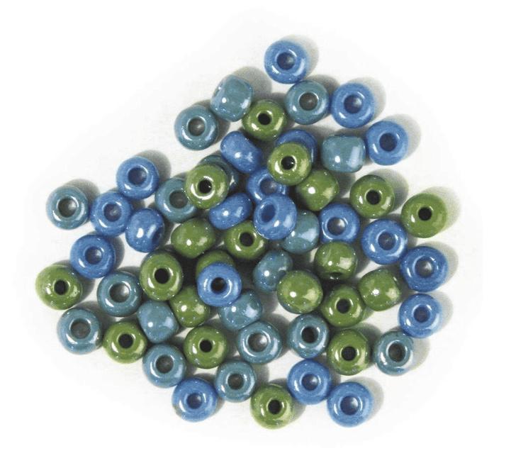 rayher GLAS-GROSSLOCHRADL OPAK 5,4MM GRUEN-BLAU DOSE 55G 1441400
