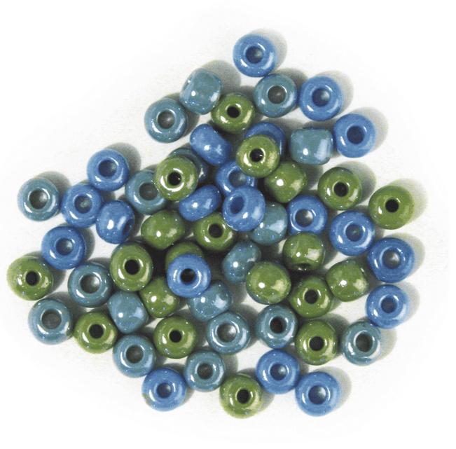 rayher GLAS-GROSSLOCHRADL OPAK 8,7MM GRUEN-BLAU DOSE 55G 1442000
