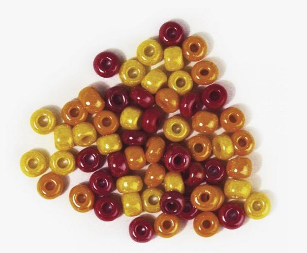rayher GLAS-GROSSLOCHRADL OPAK 6,7MM ROT/GELB  DOSE 55G 1442100