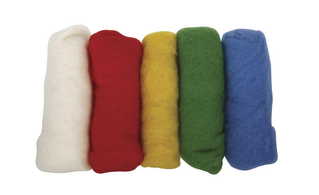 rayher REINE SCHURWOLLE VLIES 5X20G BUNT 5364300