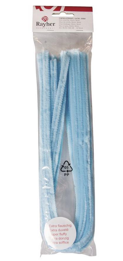Produktbild rayher Chenilledraht, hellblau, 50cm, Stärke 9 mm, SB-Btl 10Stüc 3 von 3