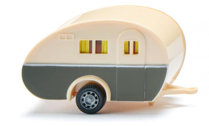 WIKING 05401 - 1:87 Wohnwagen - elfenbein/quarzgrau