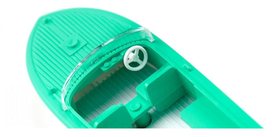 Produktbild WIKING 009503 - 1:87 Motorboot auf Anhänger - signalweiß/mintgrün 2 von 5