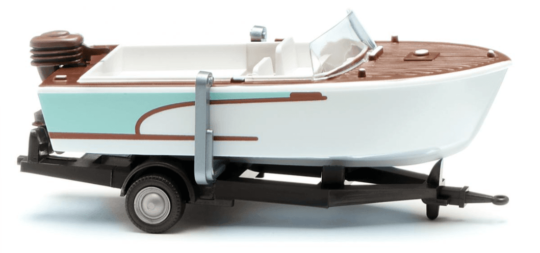 WIKING 009504 1:87 Motorboot auf Anhänger