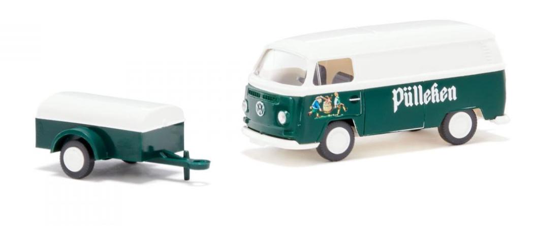 Produktbild WIKING 030005 - 1:87 VW T2 Kastenwagen mit Anhänger"Pülleken" 2 von 5