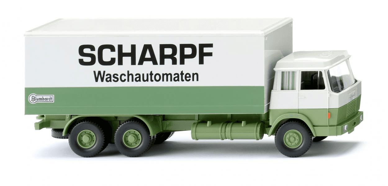 WIKING 044002 Hanomag Henschel Koffer-Lkw Scharpf Waschautomaten 1:87