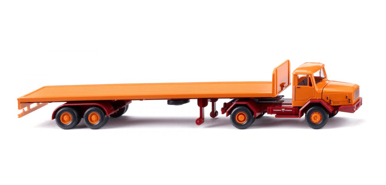 WIKING 055409 1:87 Faun F610 Flachpritschensattelzug gelborange 