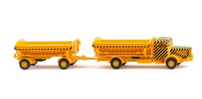 WIKING 067506 1:87 Kipperhängerzug (Büssing 8000) - verkehrsgelb