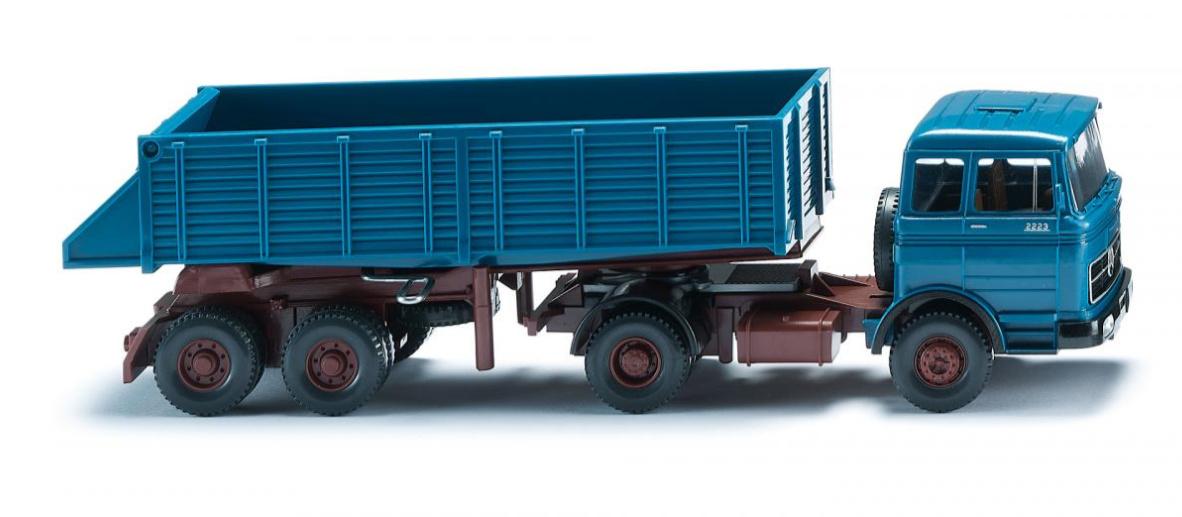 WIKING 067709 - 1:87 Hinterkippersattelzug (MB) - azurblau