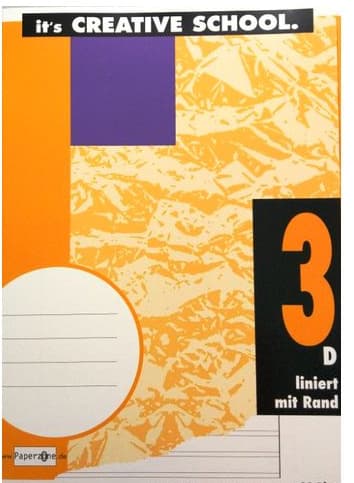 PAPERZONE Heft A4 Lineatur 3 mit Rand 16 Blatt
