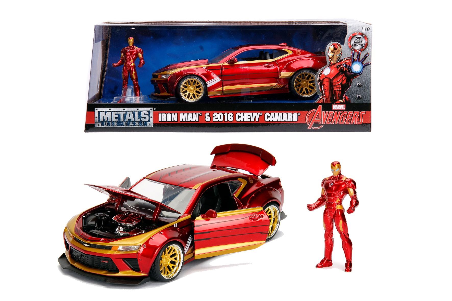 Jada - Marvel - Metals Die Cast - Iron Man&2016 Chevy Camaro 1:24