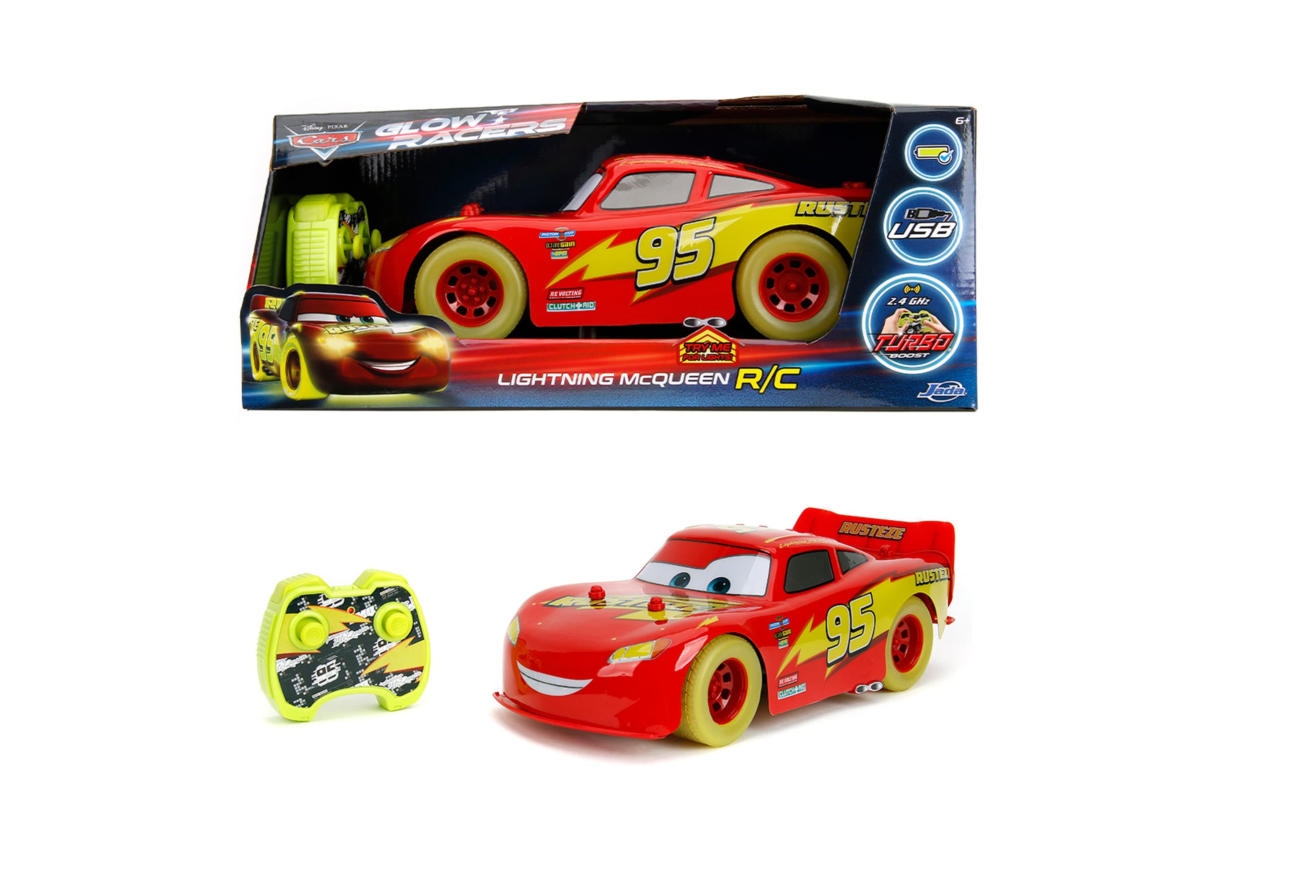Jada - RC Lightning McQueen Glow Racers 1:14