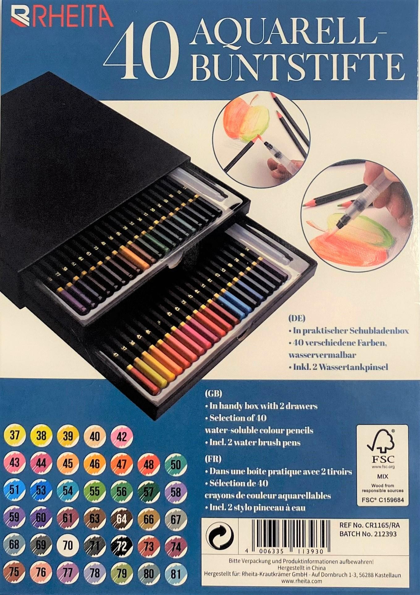 Produktbild RHEITA Aquarell-Buntstifte 40er Etui Karton 4 von 4