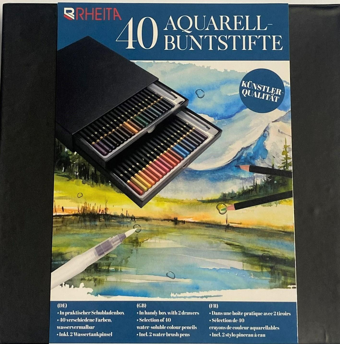 RHEITA Aquarell-Buntstifte 40er Etui Karton