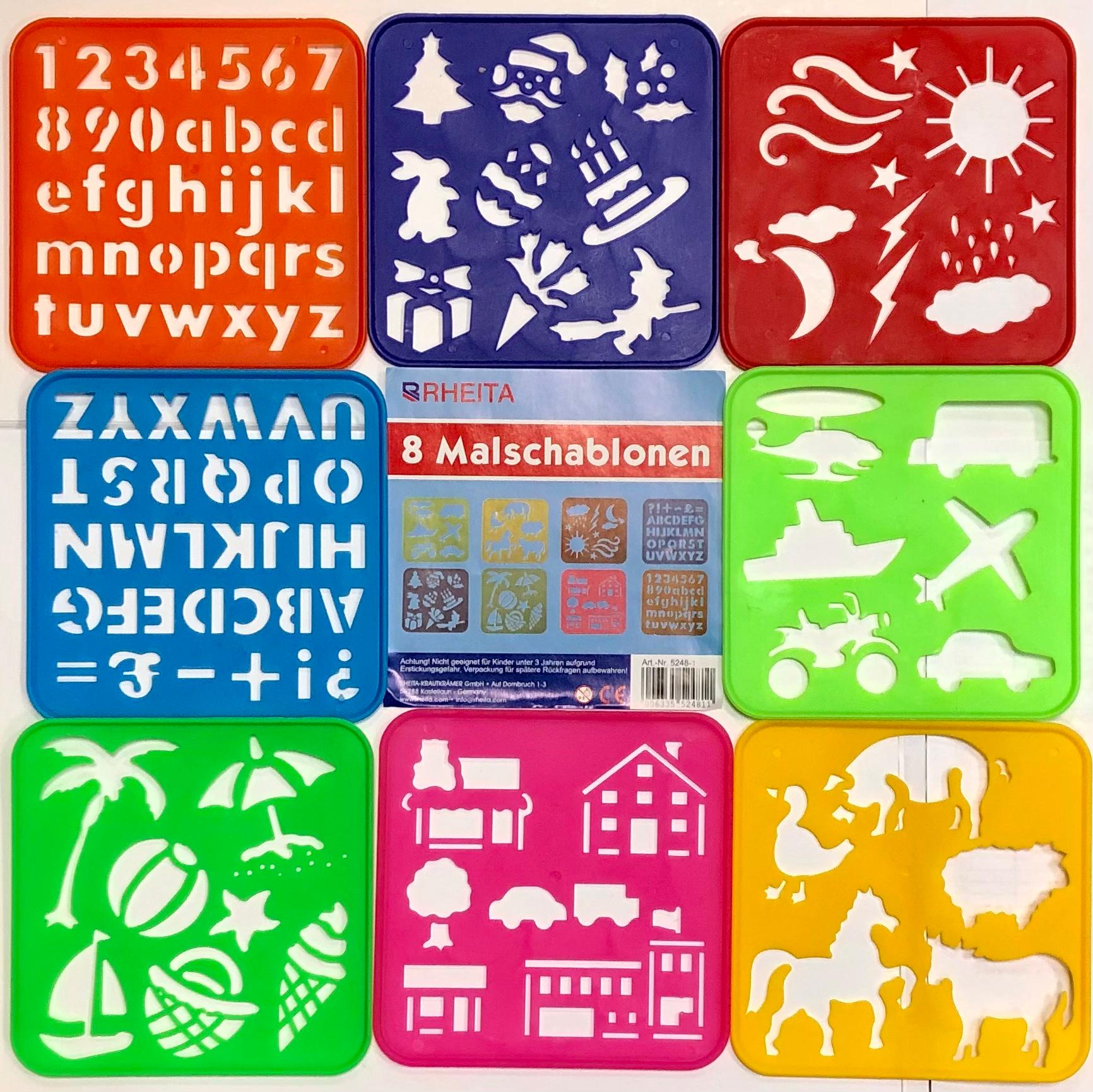 RHEITA Malschablonen-Set 8teilig 15 x 15cm