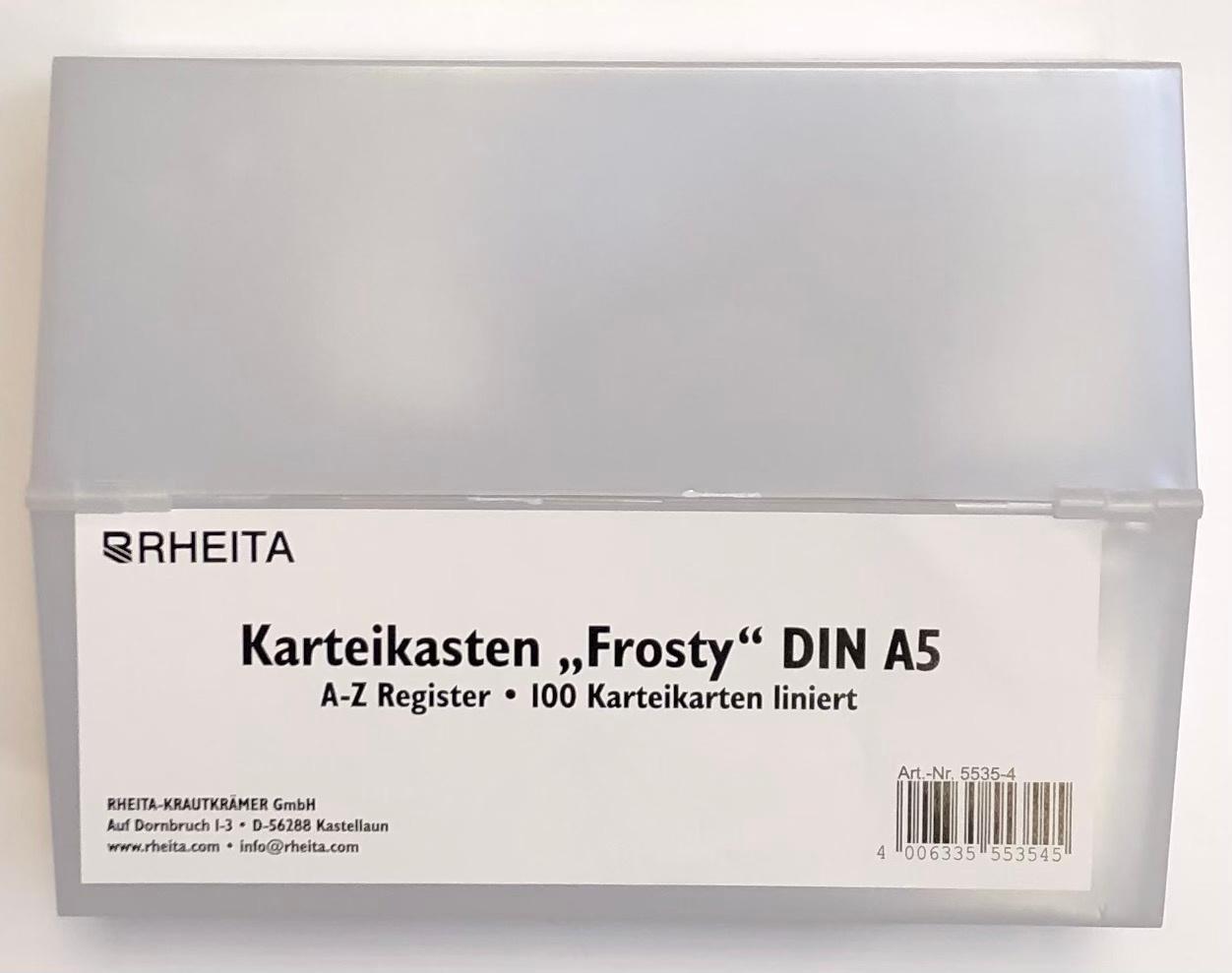 RHEITA Karteikasten mit Register A-Z A5 Frosty