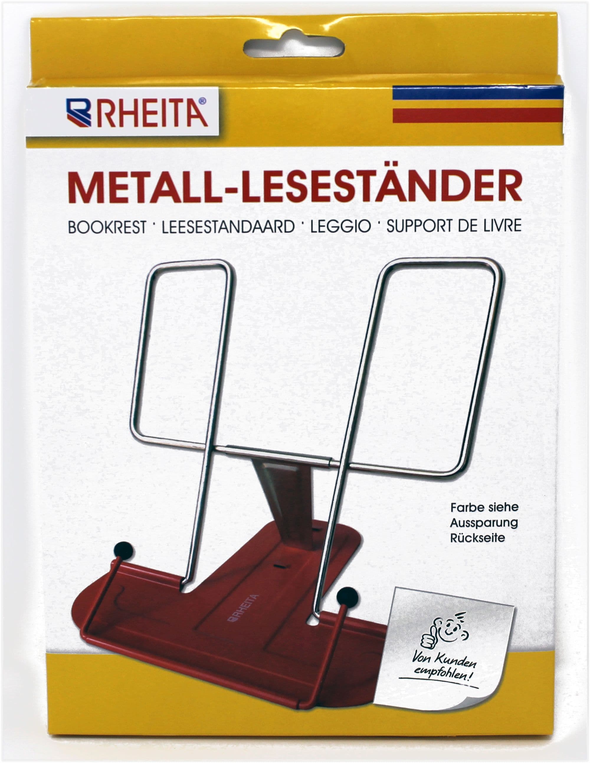 RHEITA  Leseständer Ganzmetall rot