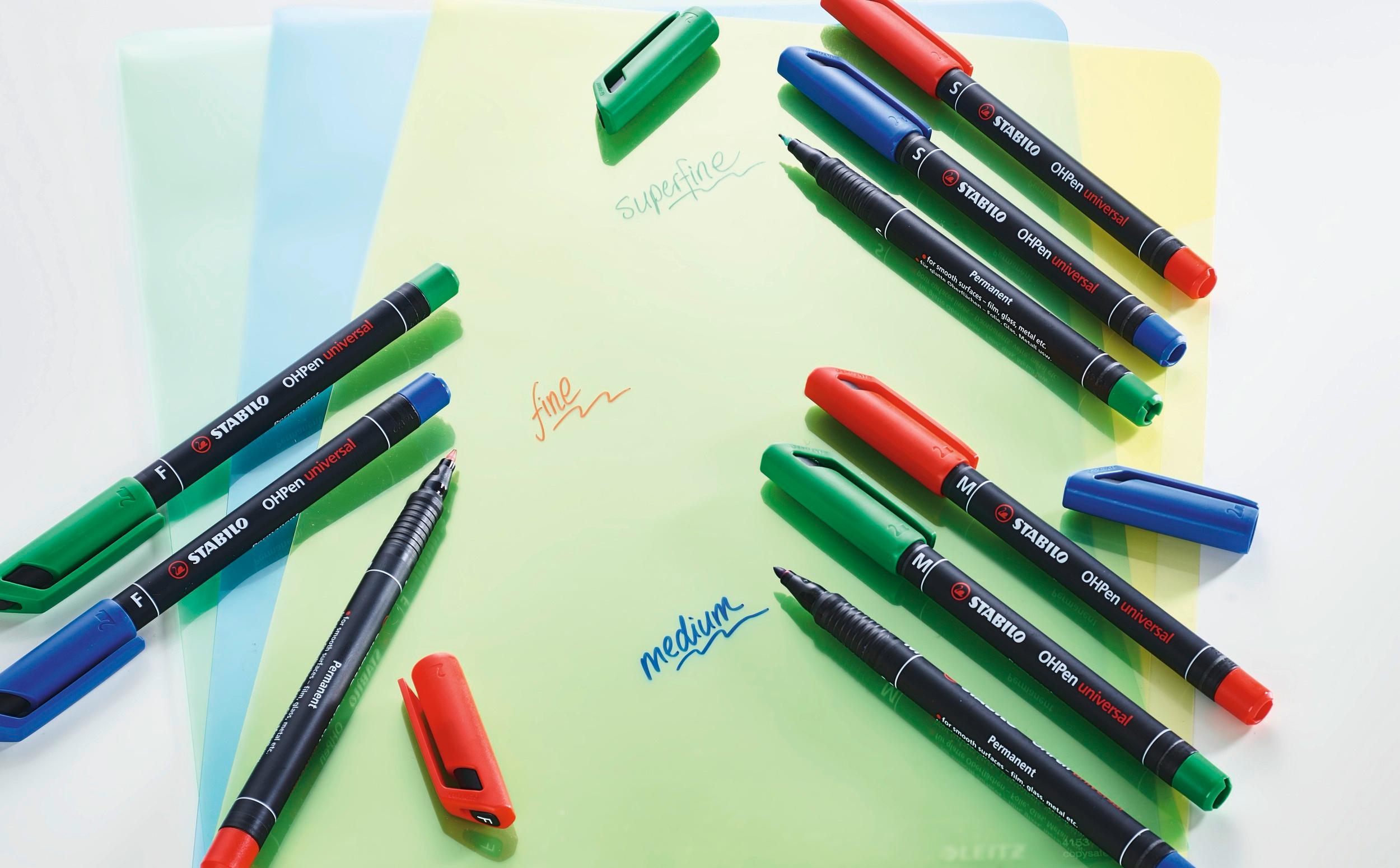 Produktbild STABILO® Folienstift - STABILO OHPen universal - permanent medium - 4er Pack - grün, rot, blau, schwarz 7 von 8