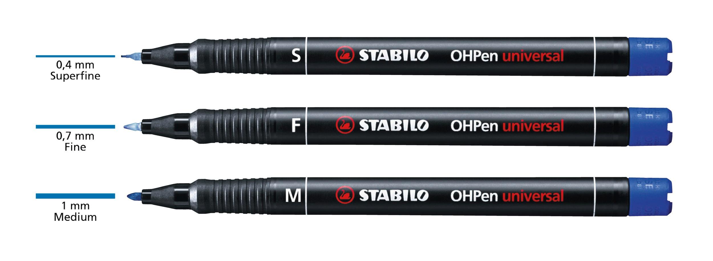 Produktbild STABILO® Folienstift - STABILO OHPen universal - permanent fein - 4er Pack - grün, rot, blau, schwarz 6 von 7