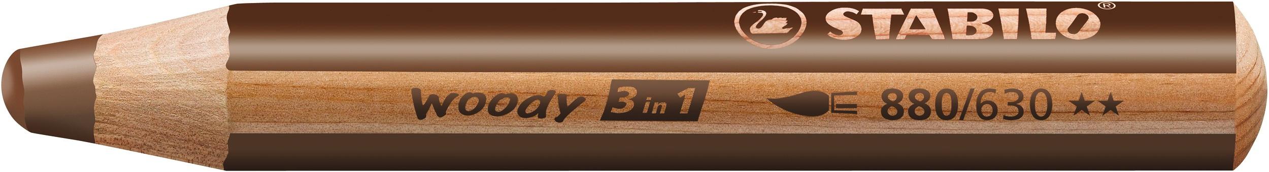 STABILO® Buntstift, Wasserfarbe&Wachsmalkreide woody 3 in 1
