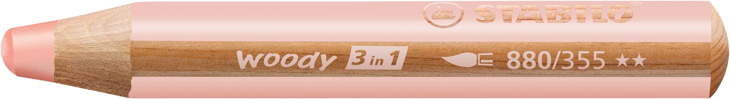 STABILO® Buntstift, Wasserfarbe&Wachsmalkreide woody 3 in 1