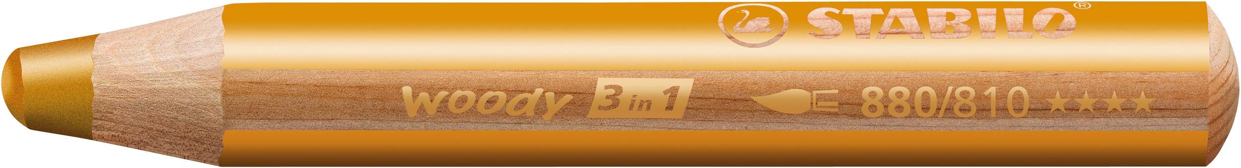 STABILO® Buntstift, Wasserfarbe&Wachsmalkreide woody 3 in 1