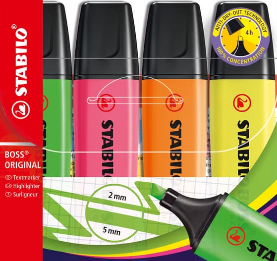 STABILO® BOSS® ORIGINAL Textmarker 4er Etui