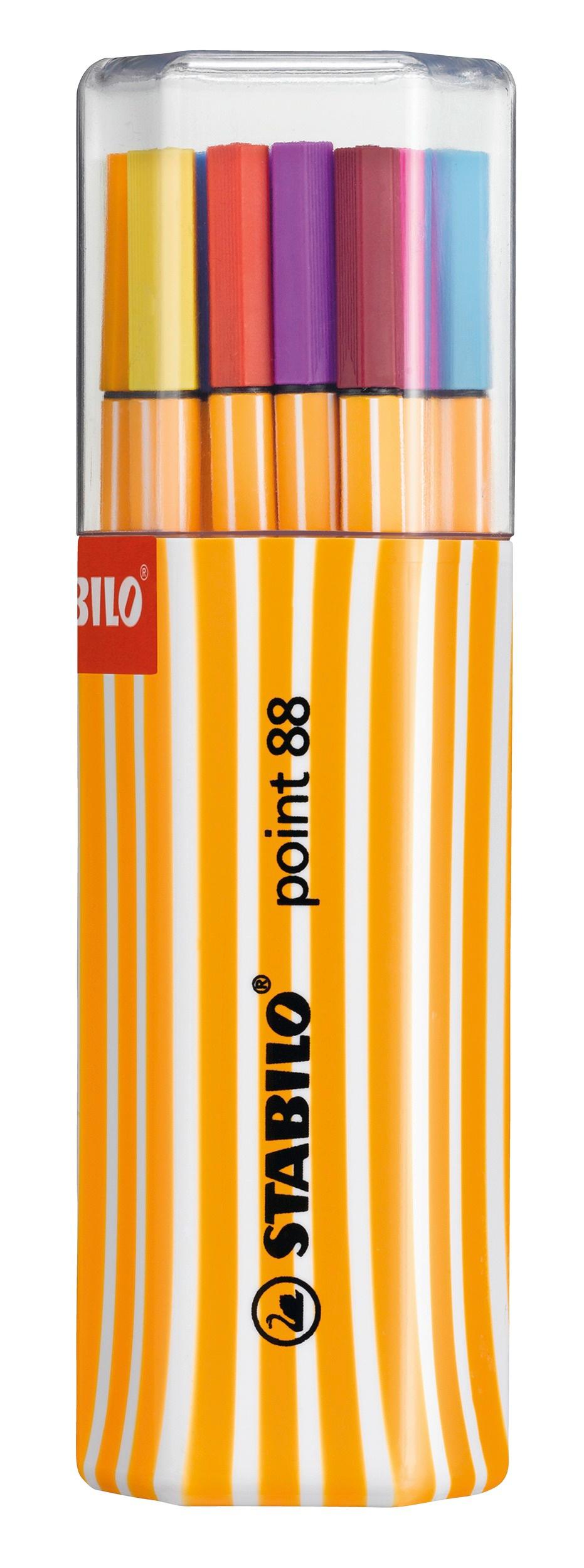 STABILO® Fineliner - STABILO point 88 - 20er Big point Box zufällig in einer der 3 Farben  - mit 20 verschiedenen Farben