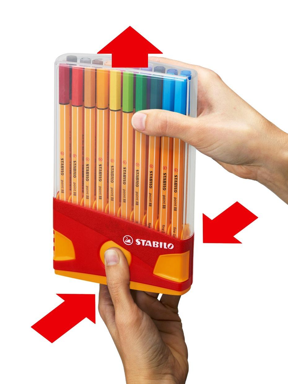 Produktbild STABILO® Fineliner - STABILO point 88 ColorParade - 20er Tischset in rot/orange- mit 20 verschiedenen Farben 5 von 13