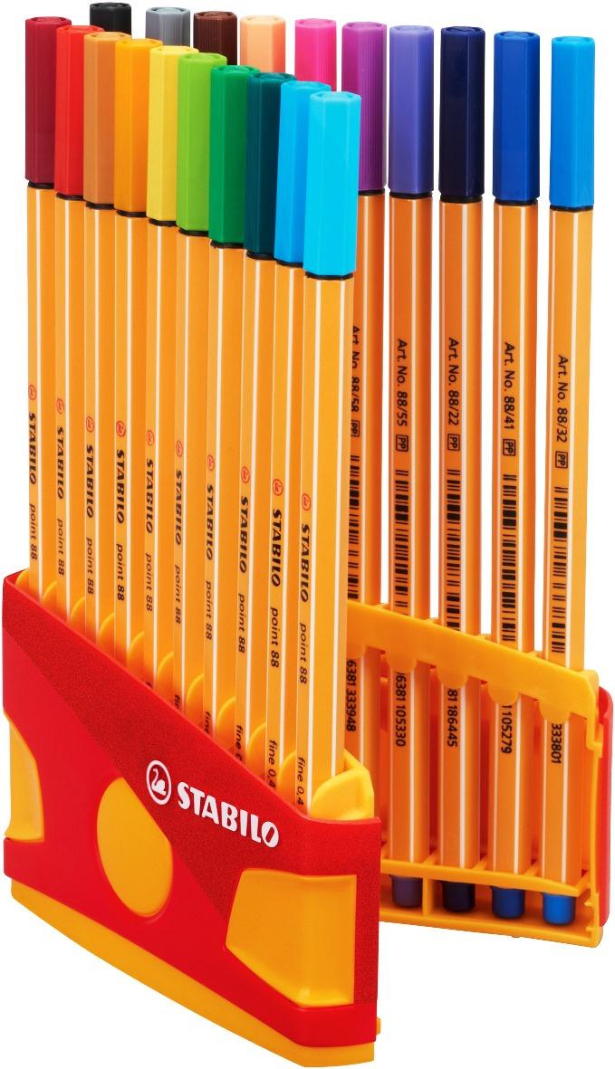 Produktbild STABILO® Fineliner - STABILO point 88 ColorParade - 20er Tischset in rot/orange- mit 20 verschiedenen Farben 6 von 13