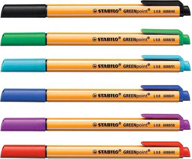 Produktbild STABILO® Umweltfreundlicher Filzschreiber - STABILO GREENpoint - 6er Pack - mit 6 verschiedenen Farben 2 von 7