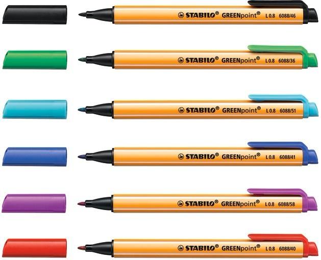Produktbild STABILO® Umweltfreundlicher Filzschreiber - STABILO GREENpoint - 6er Pack - mit 6 verschiedenen Farben 3 von 7