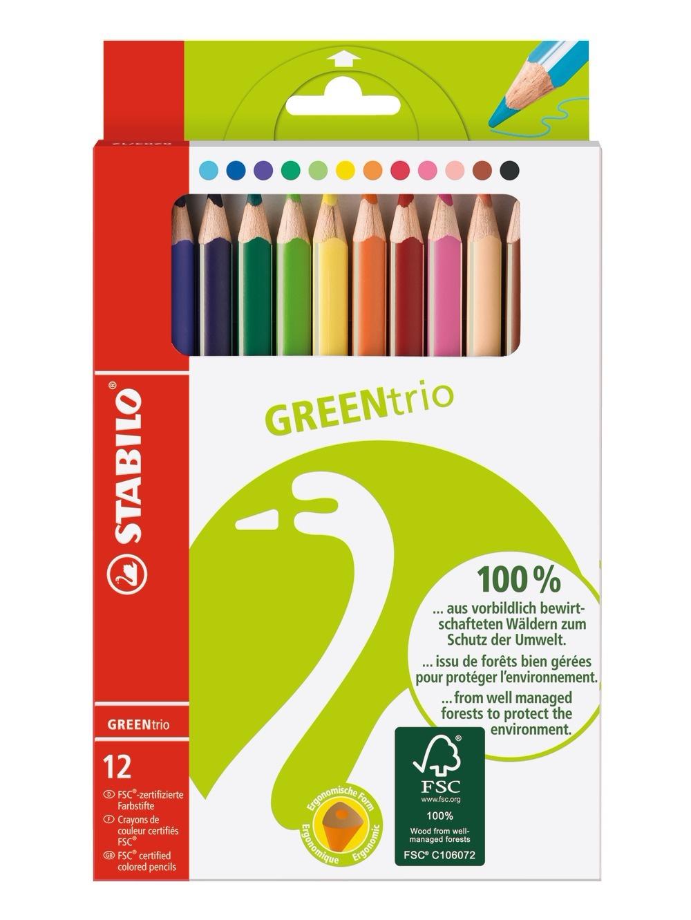 STABILO® Umweltfreundlicher Dreikant-Buntstift GREENtrio 12er Pack
