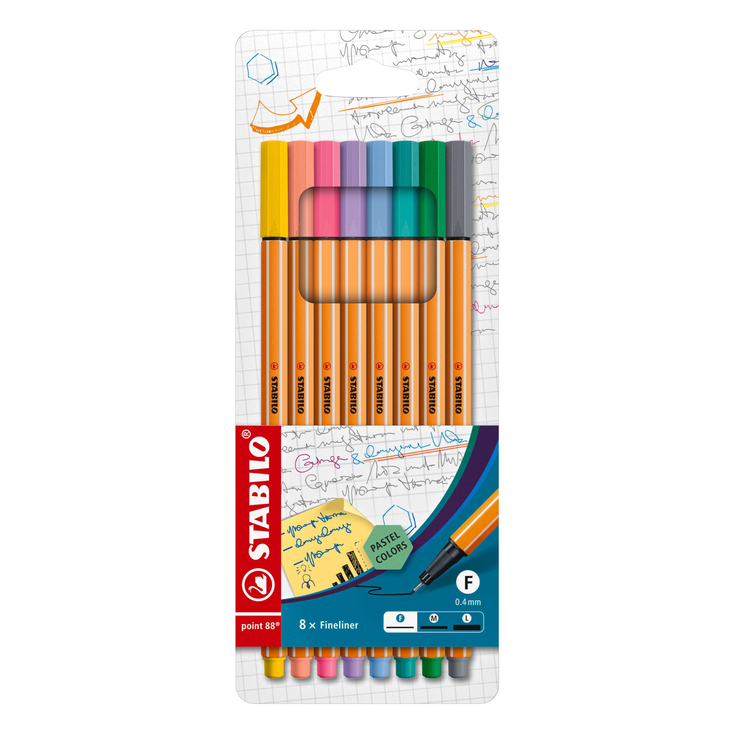 STABILO® Fineliner - STABILO point 88 - 8er Etui - Pastellfarben