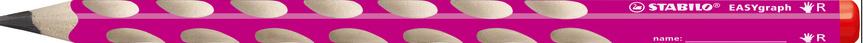 STABILO® Ergonomischer Dreikant-Bleistift für Rechtshänder - STABILO EASYgraph in pink - Einzelstift - Härtegrad HB