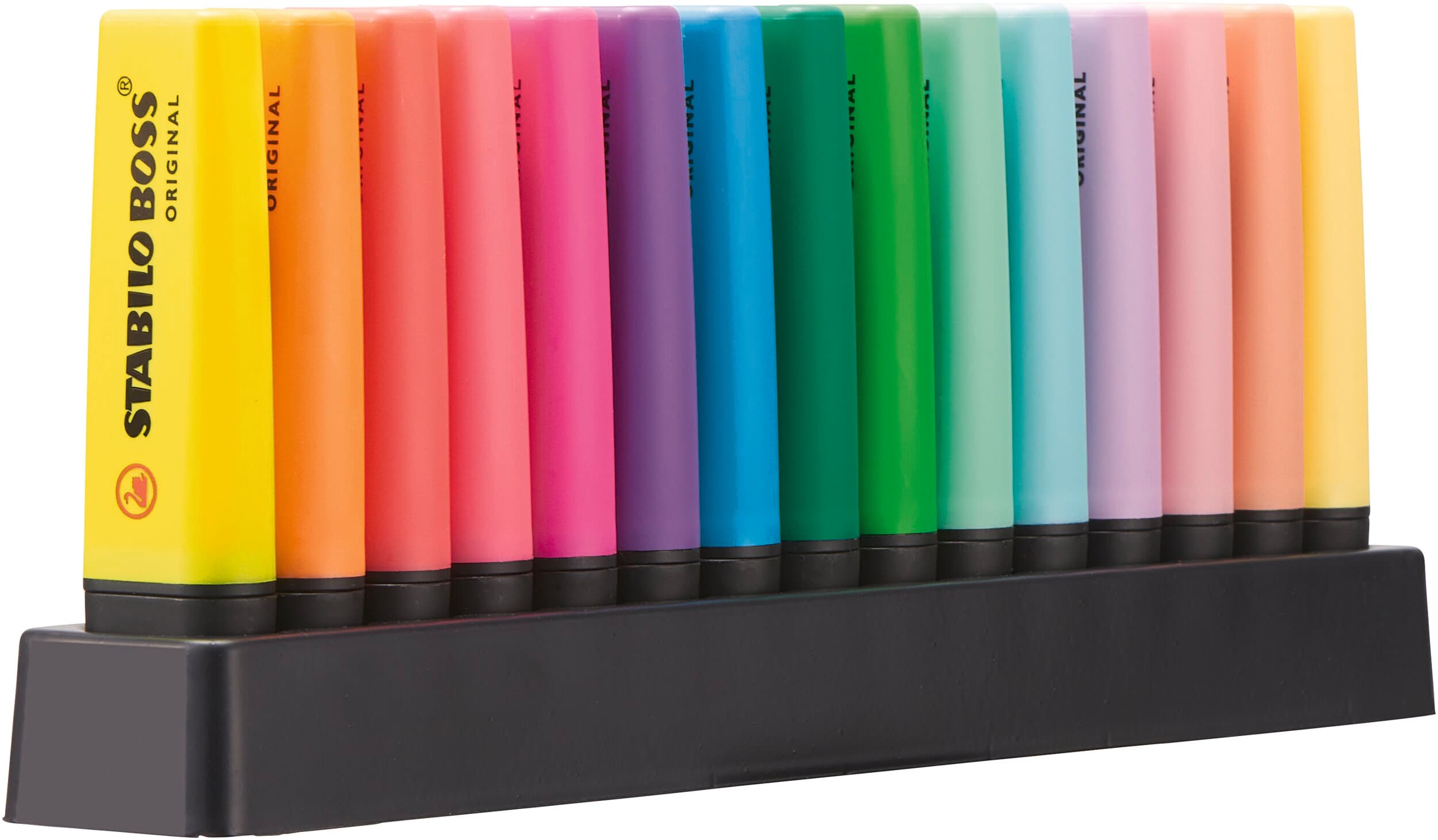 STABILO® Textmarker - STABILO BOSS ORIGINAL - 15er Tischset - 9 Leuchtfarben, 6 Pastellfarben
