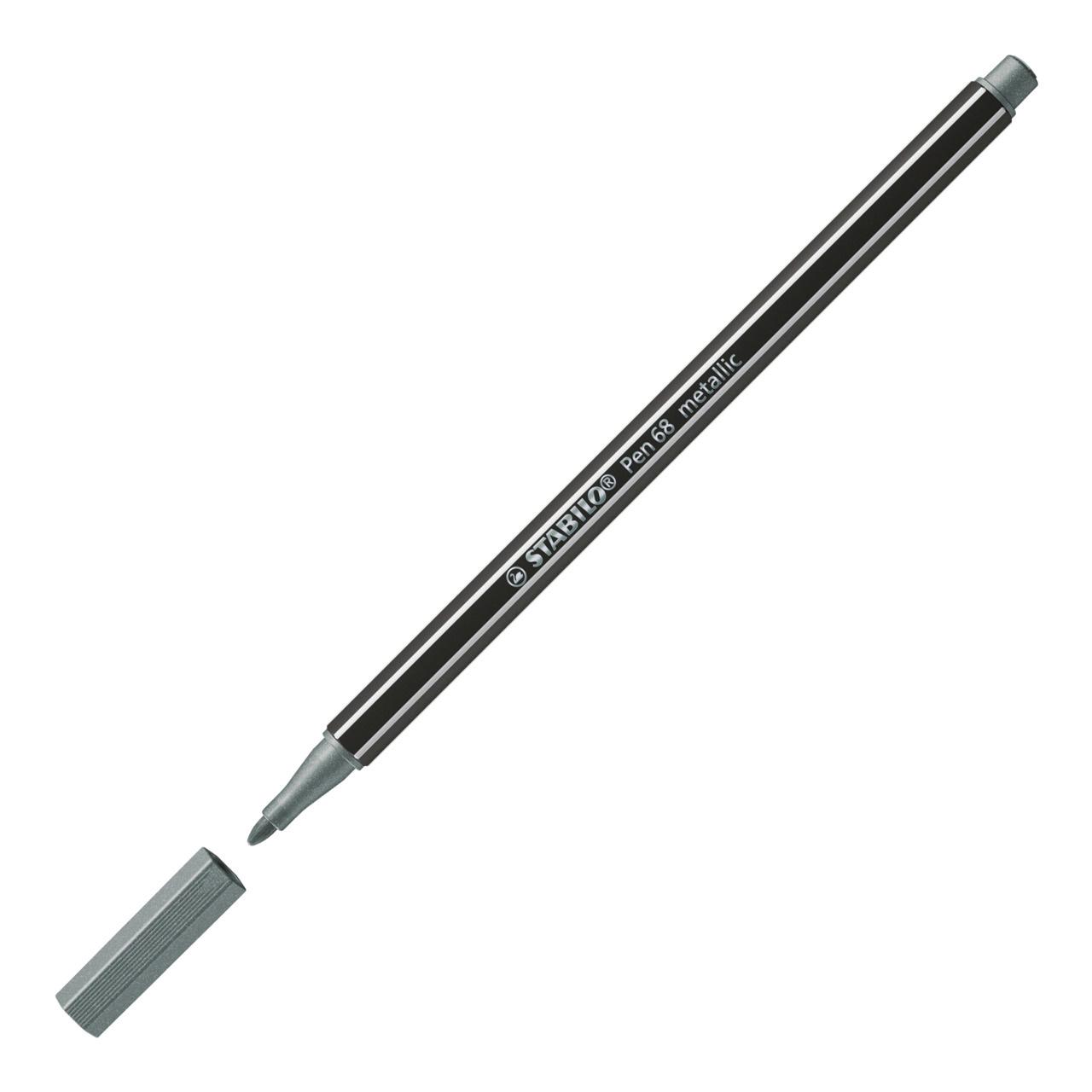 Produktbild STABILO® Premium Metallic-Filzstift - STABILO Pen 68 metallic - Einzelstift - silber 3 von 10