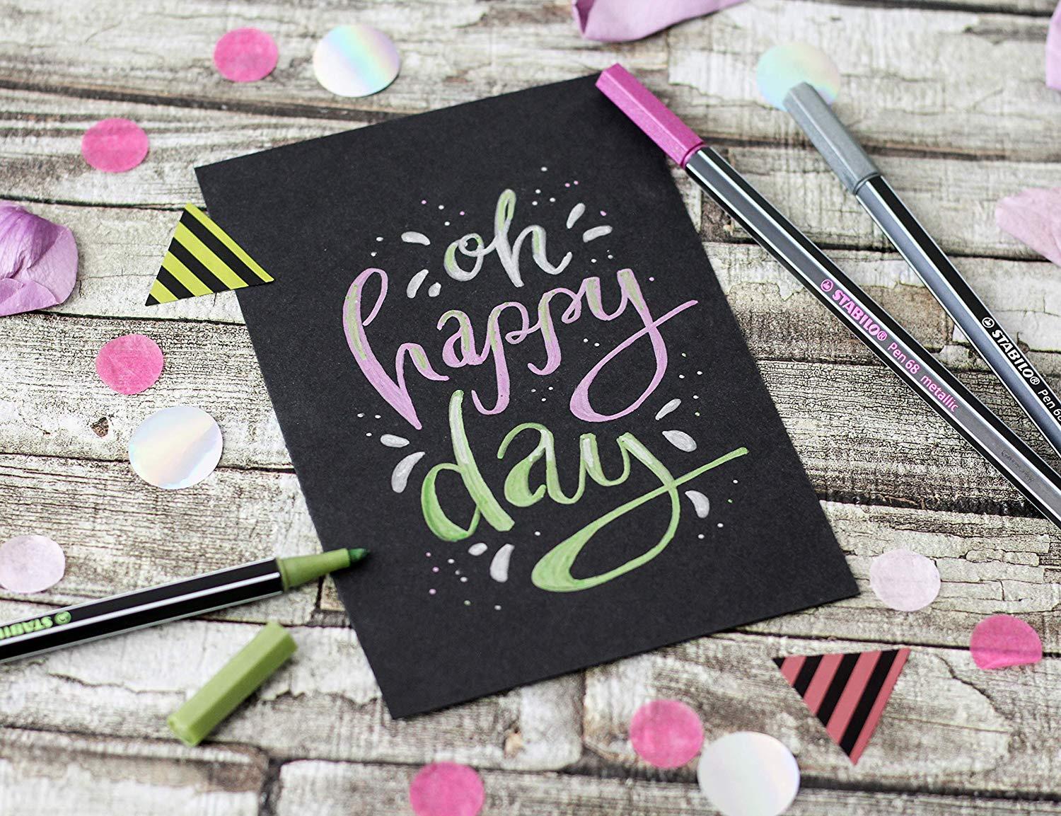 Produktbild STABILO® Premium Metallic-Filzstift - STABILO Pen 68 metallic - Einzelstift - metallic grün 4 von 10