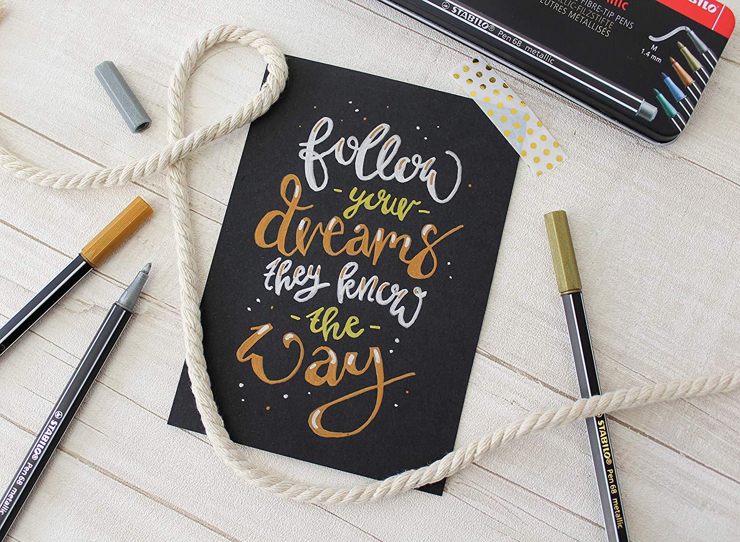 Produktbild STABILO® Premium Metallic-Filzstift - STABILO Pen 68 metallic - Einzelstift - metallic grün 5 von 10