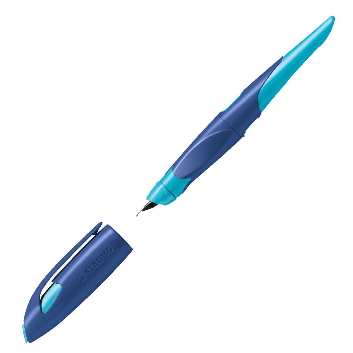 Produktbild STABILO® EASYbirdy Füller für Rechtshänder in mitternachtsblau/azur inklusive Patrone - Schreibfarbe blau (löschbar) 3 von 10
