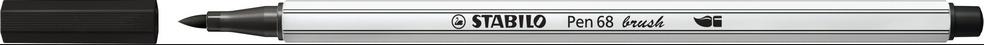 STABILO® Premium-Filzstift mit Pinselspitze für variable Strichstärken - STABILO Pen 68 brush - Einzelstift - schwarz
