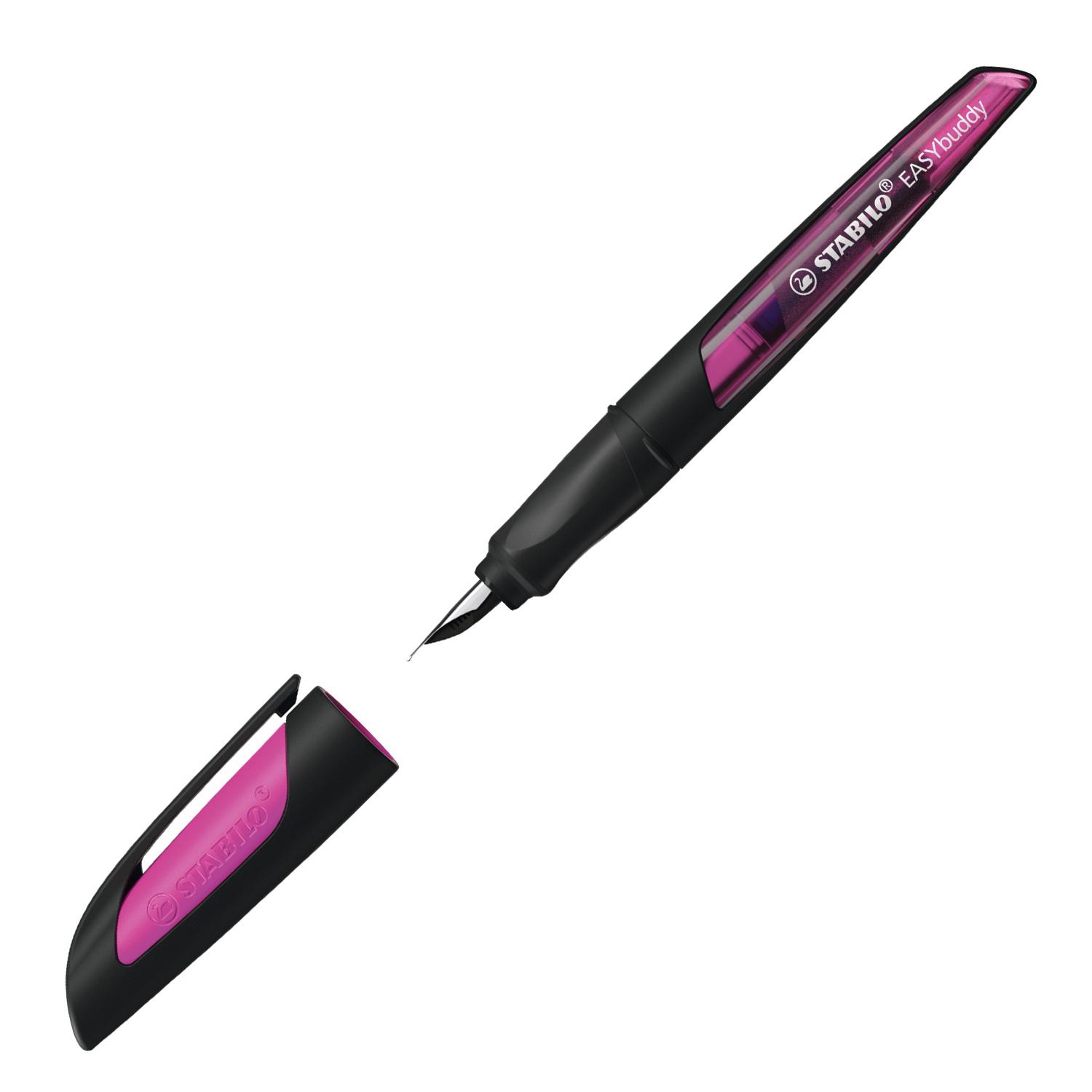 Produktbild STABILO® EASYbuddy Füller mit Standart-Feder M in schwarz/magenta inklusive Patrone - Schreibfarbe blau (löschbar) 6 von 8