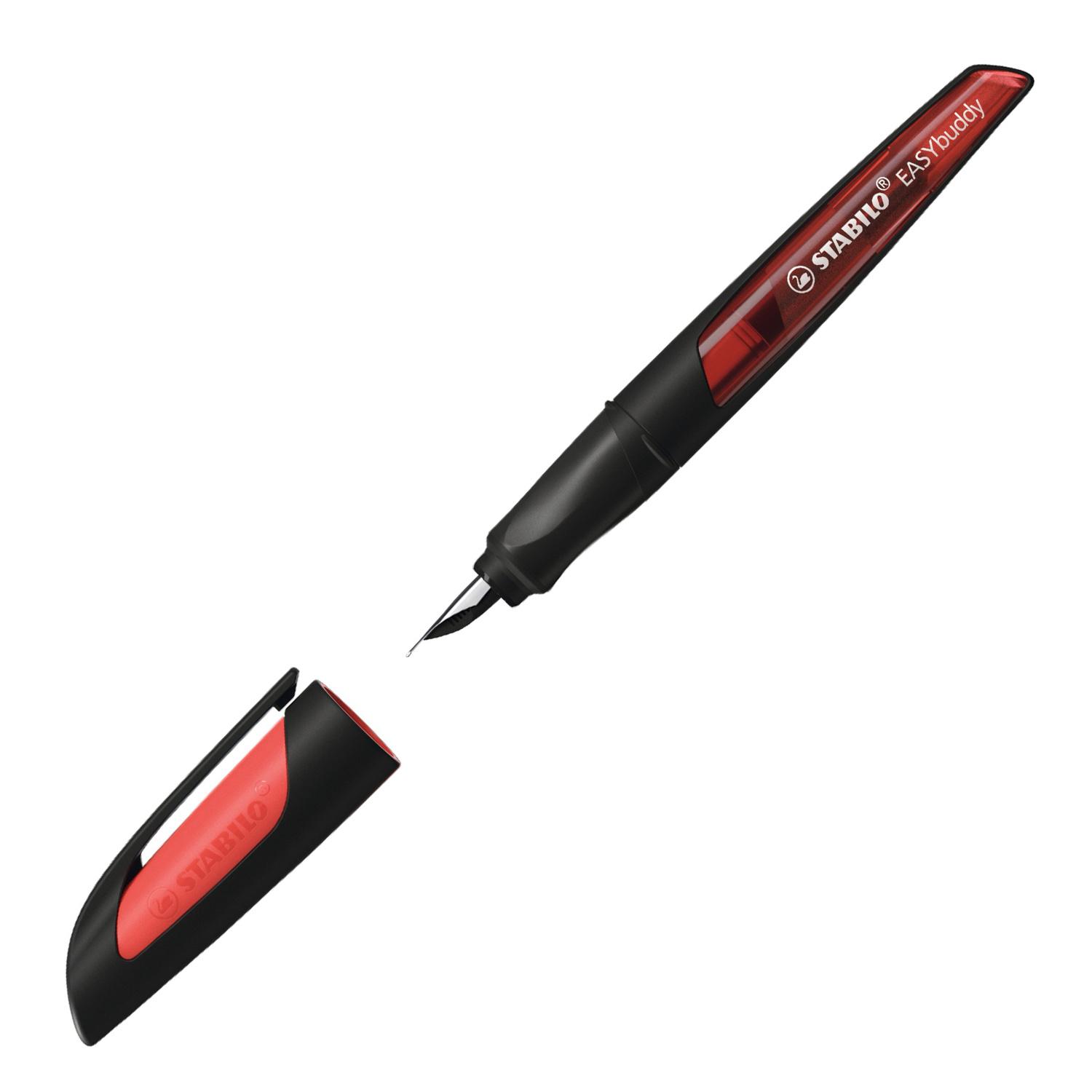 Produktbild STABILO® EASYbuddy Füller mit Standard-Feder M in schwarz/rot inklusive Patrone - Schreibfarbe blau (löschbar) 6 von 8