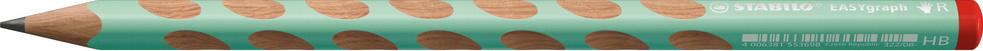 STABILO® Ergonomischer Dreikant-Bleistift für Rechtshänder - STABILO EASYgraph in pastellgrün - Einzelstift - Härtegrad HB