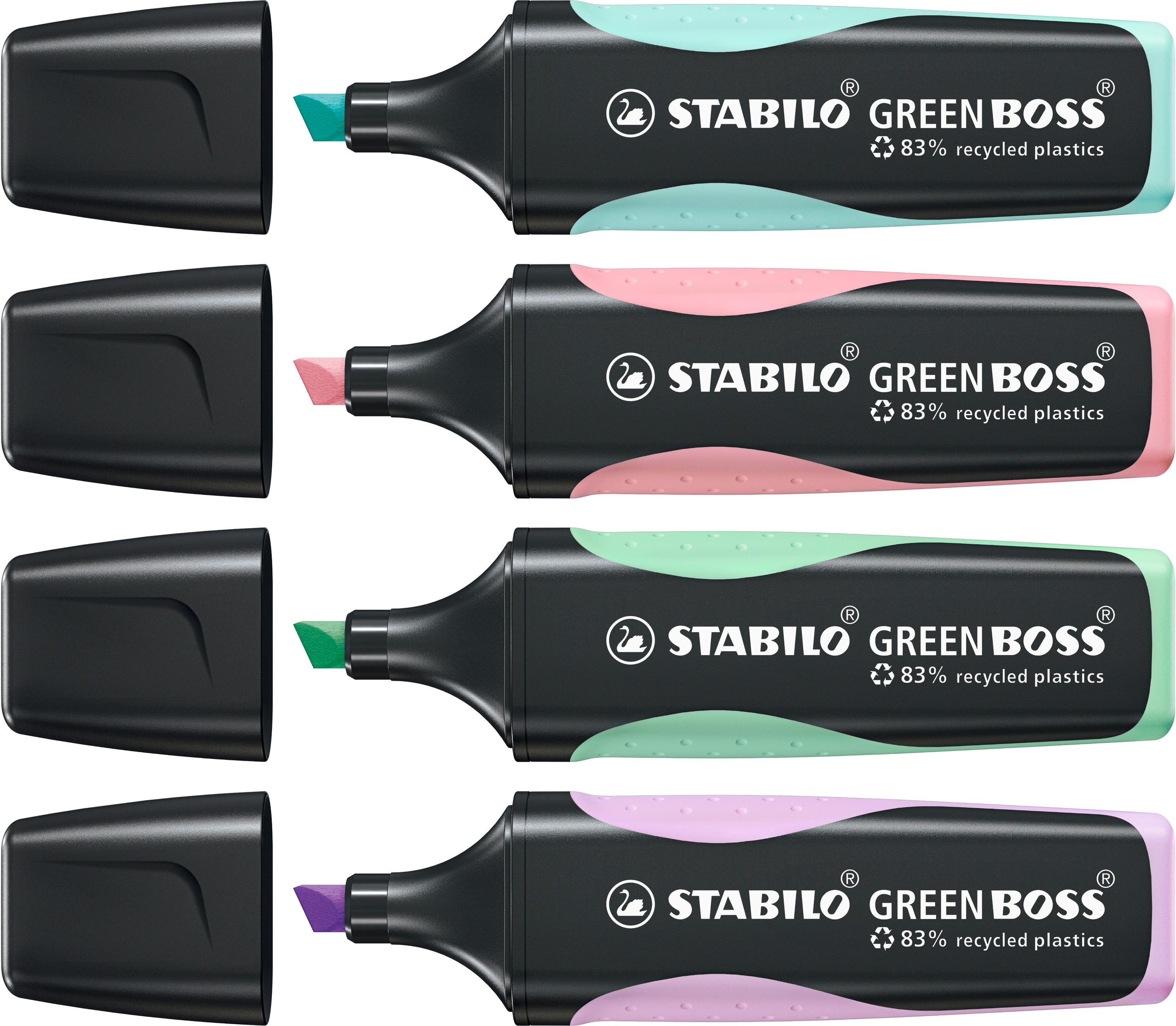 Produktbild STABILO® GREEN BOSS Textmarker Pastel - 4er Pack - Hauch von Minzgrün, rosiges Rouge, zartes Türkis und Schimmer von Lila 7 von 8