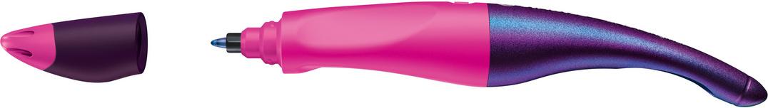 STABILO® EASYoriginal Tintenroller für Rechtshänder - Holograph Edition in magenta inklusive Patrone-Schreibfarbe blau-löschbar