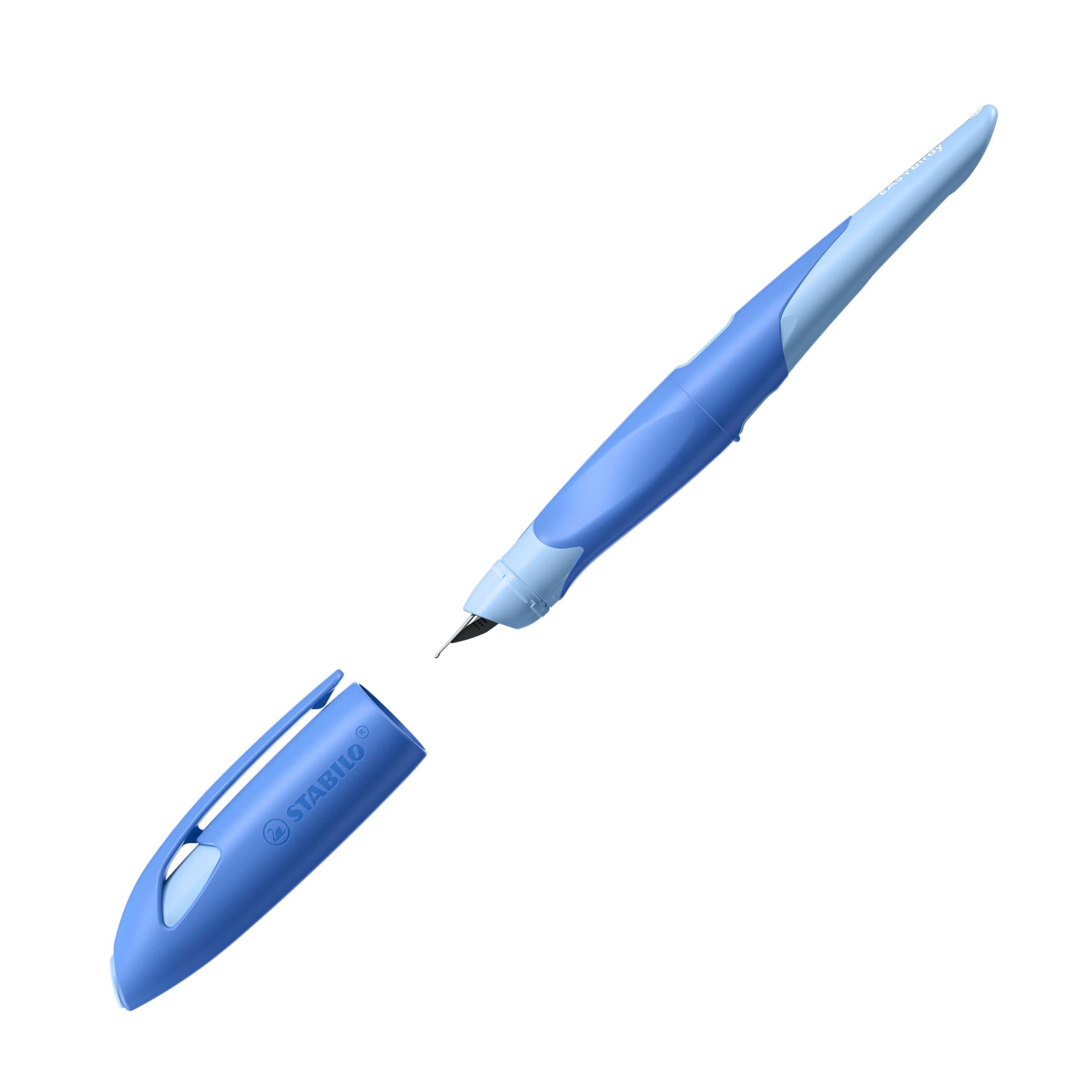Produktbild STABILO® EASYbirdy Füller für Rechtshänder in blau/hellblau inklusive Patrone - Schreibfarbe blau (löschbar) 6 von 8